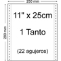 BASIC PAPEL CONTINUO BLANCO 11" x 25cm 1T 2.500-PACK 1125B1